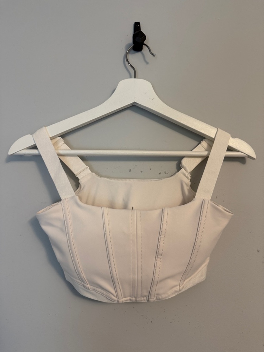 ALO Yoga Cream Structured Corset Crop Top
